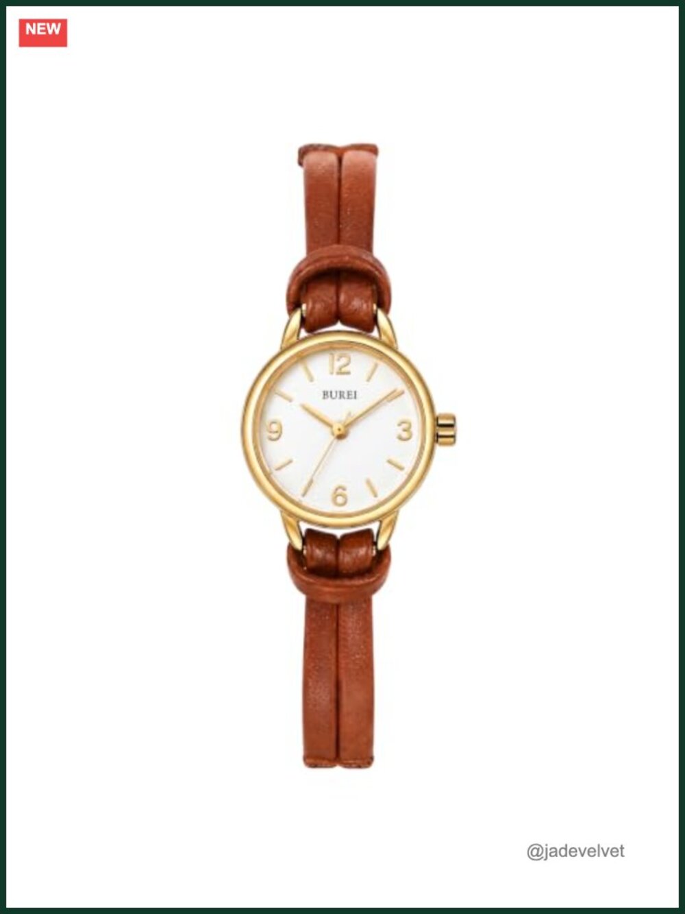 Womens 8mm Slim Leather Strap Watch Japanese Quartz 3ATM Water Resistant